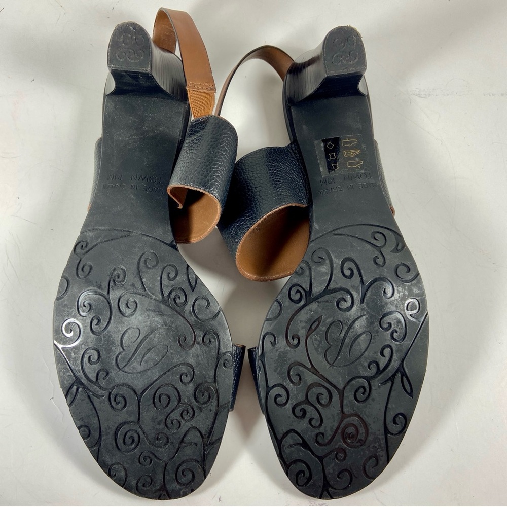 Brighton Black and Brown Heels with Decorative Metal Detail - Picture 11 of 12